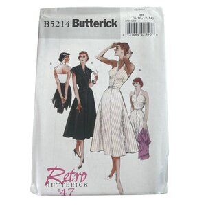Butterick B5214 Sewing Pattern BB 8-10-12-14 Dress Jacket Belt Retro '47 Classic